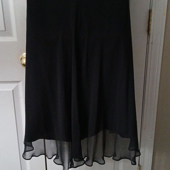 Signature by Robbie Bee black copper sequins 100% silk halter dress Sz 14W EUC - Picture 6 of 8